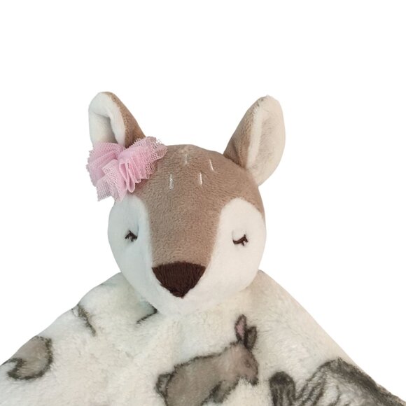 HB Deer Fawn Lovey 15" Security Blanket Forest Animals Hudson Baby - Picture 2 of 6